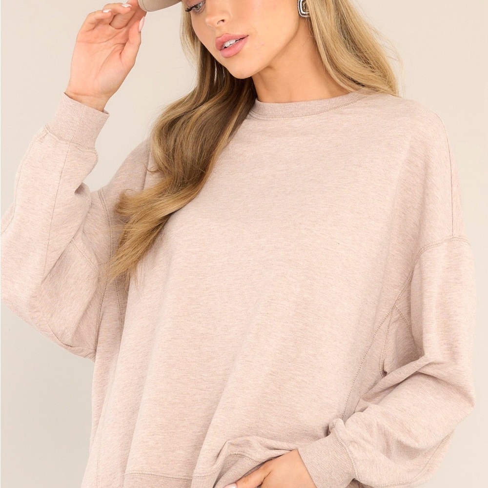 Z Supply Modern Weekender Sweathshirt Heather Latte